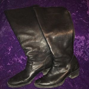 Size 11 black leather Born tall boots